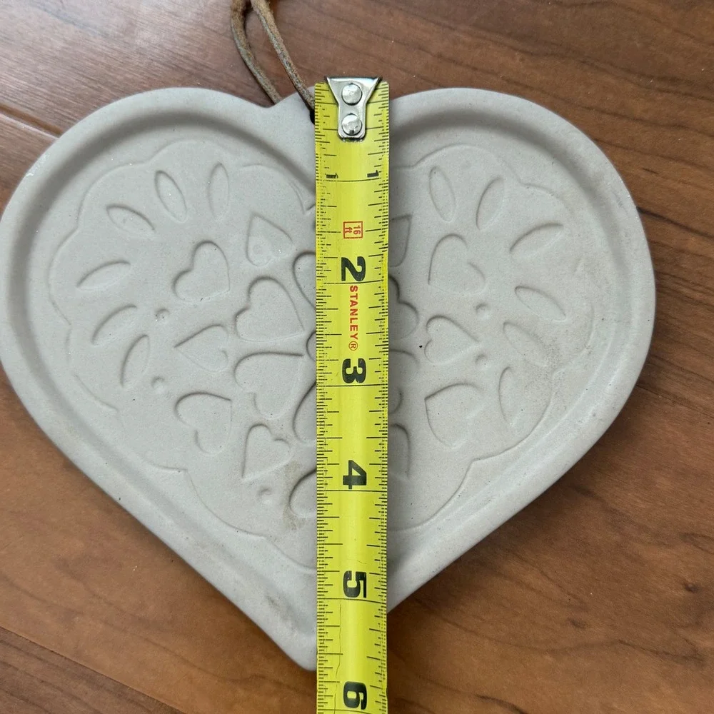 Hermitage Pottery Stoneware Hearts Cookie Mold Vintage 1998 Decor Tray